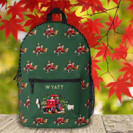 Impresa Mochila personalizada para niños granjas rojas tra
