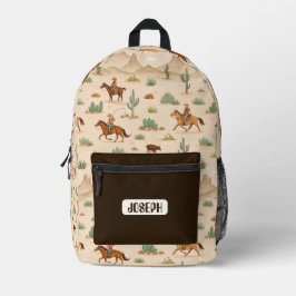 Impresa Mochila Personalizada para Niños Vaqueros del Oest