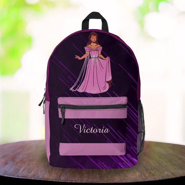 Impresa Mochila Personalizada Princesa Morada para Niñas R (Subido por el creador)
