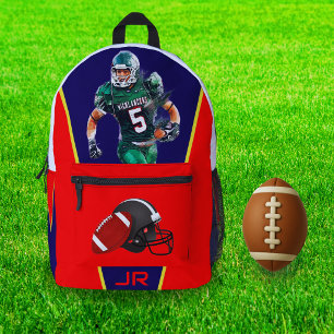 Impresa Mochila personalizada roja de fútbol americano par