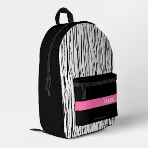 Impresa Mochila personalizada rosa y negro de moda