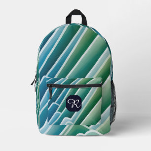 Impresa Mochila personalizada - verde azul monograma Perso