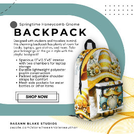 Impresa Mochila Personalizado de Springtime Honeycomb Gnom