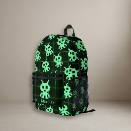 Impresa Mochila personalizado Retro Pixel Alien