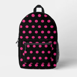 Impresa Mochila Polka Dot (rosa negro y neón)