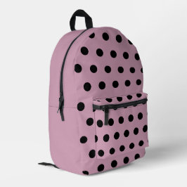 Impresa Mochila Polka Dot (rosa y negro)