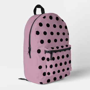Impresa Mochila Polka Dot (rosa y negro)