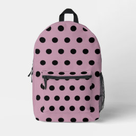 Impresa Mochila Polka Dot (rosa y negro)