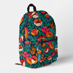 Impresa Mochila Poppies Floral Arte Abstracto Indio
