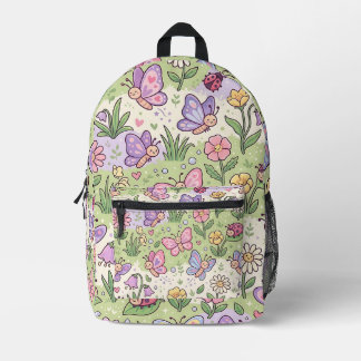 Impresa Mochila Prado de Mariposas Patrón Pastel de Primav