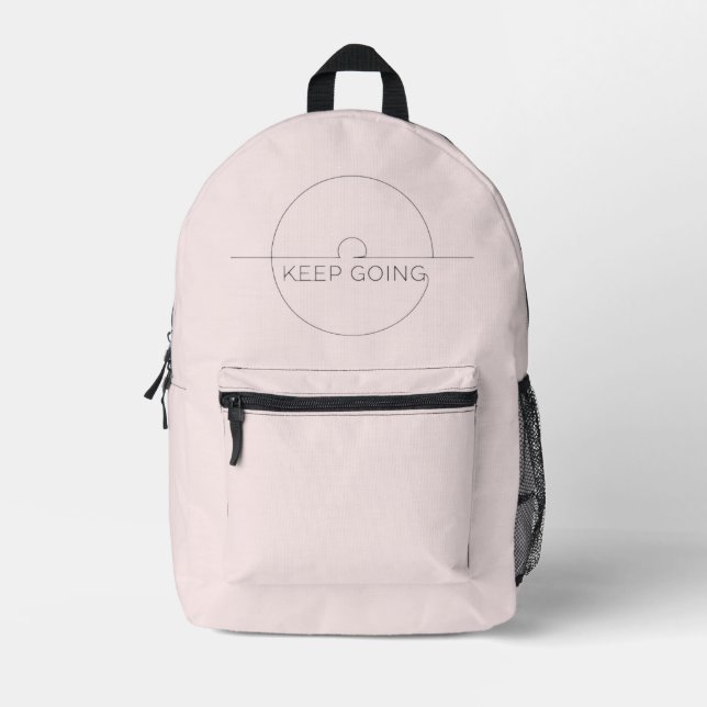 Impresa Mochila Premium ‘Keep Going’ – Minimalista (Anverso)