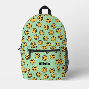 Impresa Mochila Preppy Aesthetic Happy Face