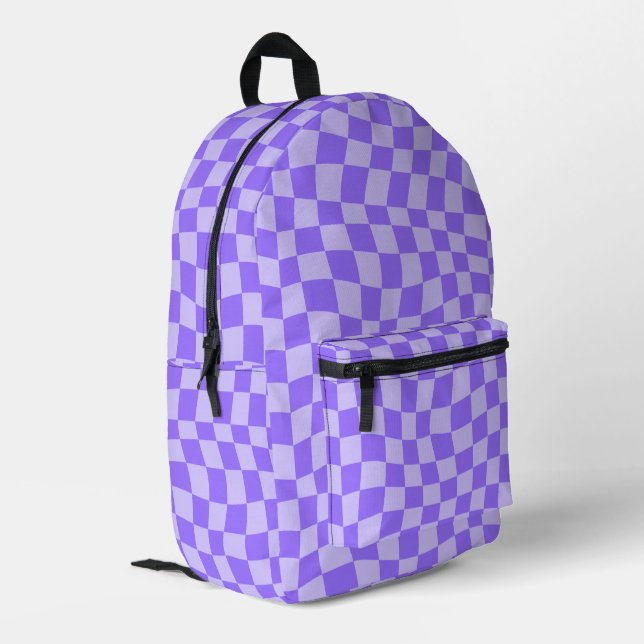 Impresa Mochila Preppy Purple Checkered (Esquina izquierda trasera)