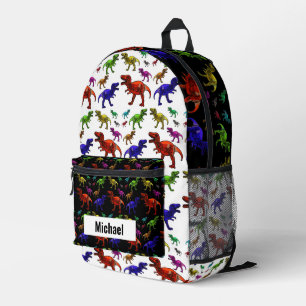 Impresa Mochila Rainbow de Dinosaur Boy nombre personaliza