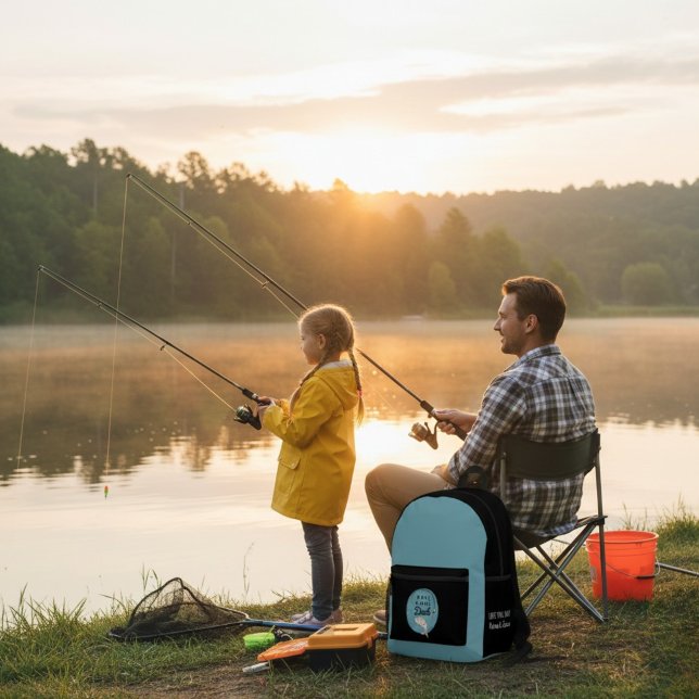 Impresa Mochila Reel Guay Dad (Let Dad know how cool he is with this, "Reel Cool Dad" fishing backpack! )