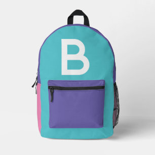 Impresa Mochila Retro con Bloque de Color Personalizado