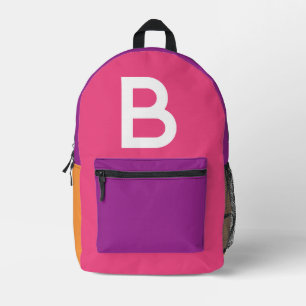 Impresa Mochila Retro con Bloque de Color Personalizado