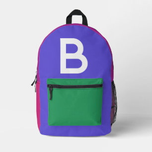 Impresa Mochila Retro con Bloque de Color Personalizado