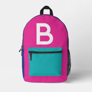 Impresa Mochila Retro con Bloque de Color Personalizado