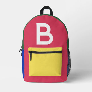 Impresa Mochila Retro con Bloque de Color Personalizado