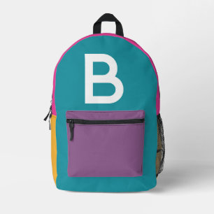 Impresa Mochila Retro con Bloque de Color Personalizado