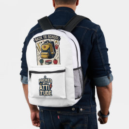 Impresa Mochila Retro de Regreso a Clases Llena de Actitud