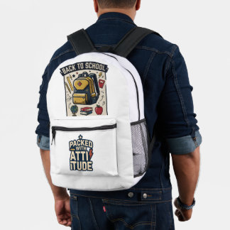 Impresa Mochila Retro de Regreso a Clases Llena de Actitud