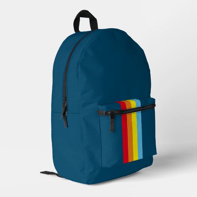 Impresa Mochila Retro Stripes (Navy Blue Multi) (Esquina izquierda trasera)