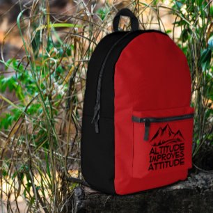 Impresa Mochila roja negra para senderismo para amantes de