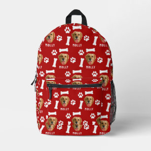 Impresa Mochila Roja Personalizada con Foto y Nombre de Pe