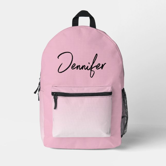 Impresa Mochila rosa de polvo personalizada con nombre per (Anverso)