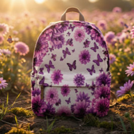 Impresa Mochila rosa Floral Impresión de flores rosadas