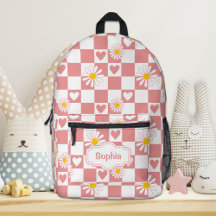 Mochila Rosa Personalizada a Cuadros