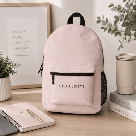 Impresa Mochila Rosa Personalizada Moderna con Nombre