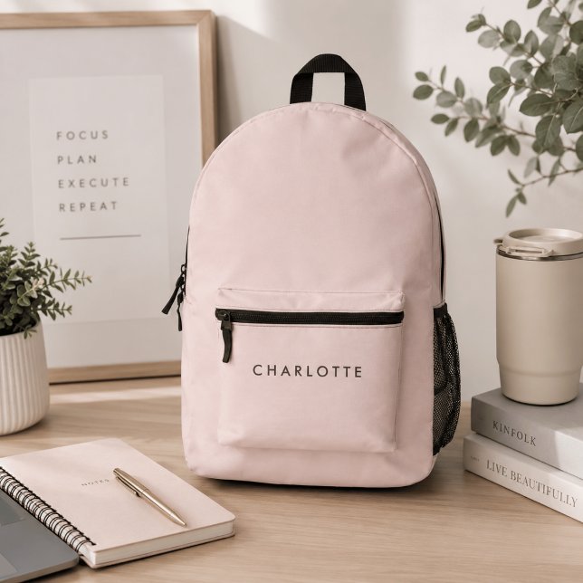 Impresa Mochila Rosa Personalizada Moderna con Nombre (Subido por el creador)