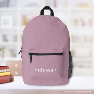 Impresa Mochila rosa personalizada simple moderna para niñ