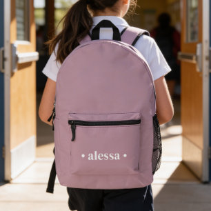 Impresa Mochila rosa personalizada simple moderna para niñ