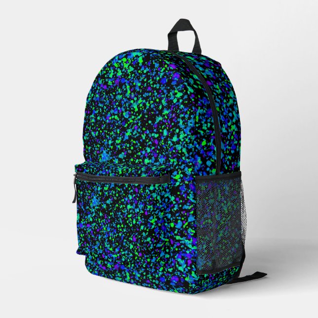 Impresa Mochila - Salpicaduras Azules (Esquina derecha trasera )