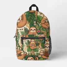 Mochila Sloth Coffee – Patrón Lindo y Acogedor