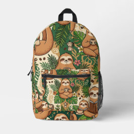 Impresa Mochila Sloth Coffee – Patrón Lindo y Acogedor