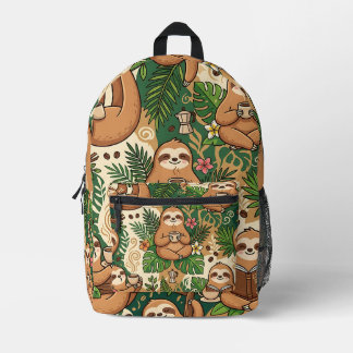 Impresa Mochila Sloth Coffee – Patrón Lindo y Acogedor