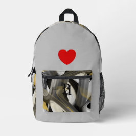 Impresa Mochila Tendencia Resumen Arte Oro Blanco Negro