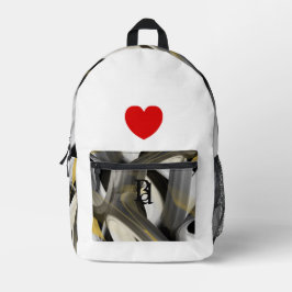 Impresa Mochila Tendencia Resumen Arte Oro Blanco Negro