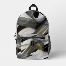 Impresa Mochila Tendencia Resumen Arte Oro Blanco Negro