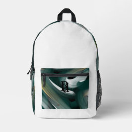 Impresa Mochila Trend Resumen Art Black White Green