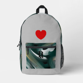 Impresa Mochila Trend Resumen Art Black White Green