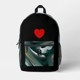 Impresa Mochila Trend Resumen Art Black White Green