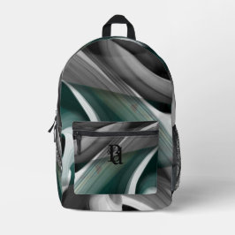 Impresa Mochila Trend Resumen Art Black White Green