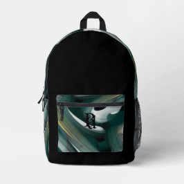 Impresa Mochila Trend Resumen Art Black White Green