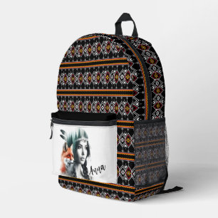 Impresa Mochila Tribal Red Fox y Penacho